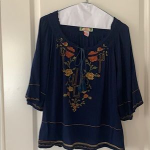 Anthropologie embroidered blouse